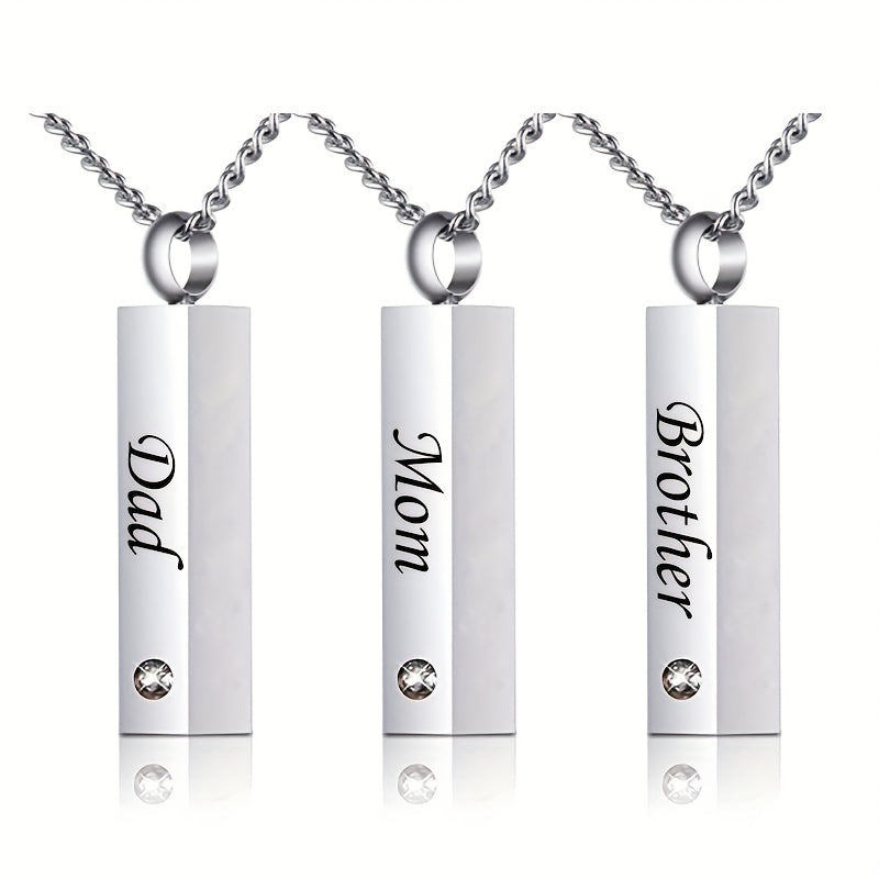 Pet Memorial Necklace Stainless Steel Crystal Pendant Cremation Urn