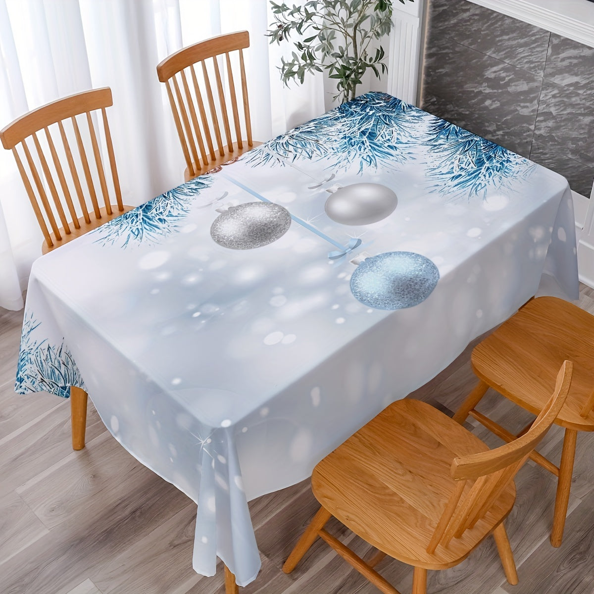 Polyester Merry Christmas Table Cloth Solid Table Cover