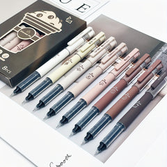 8pcs Coffee Themed Quick Dry Gel Pens Soft Fine Tip for Note Taking Drawing