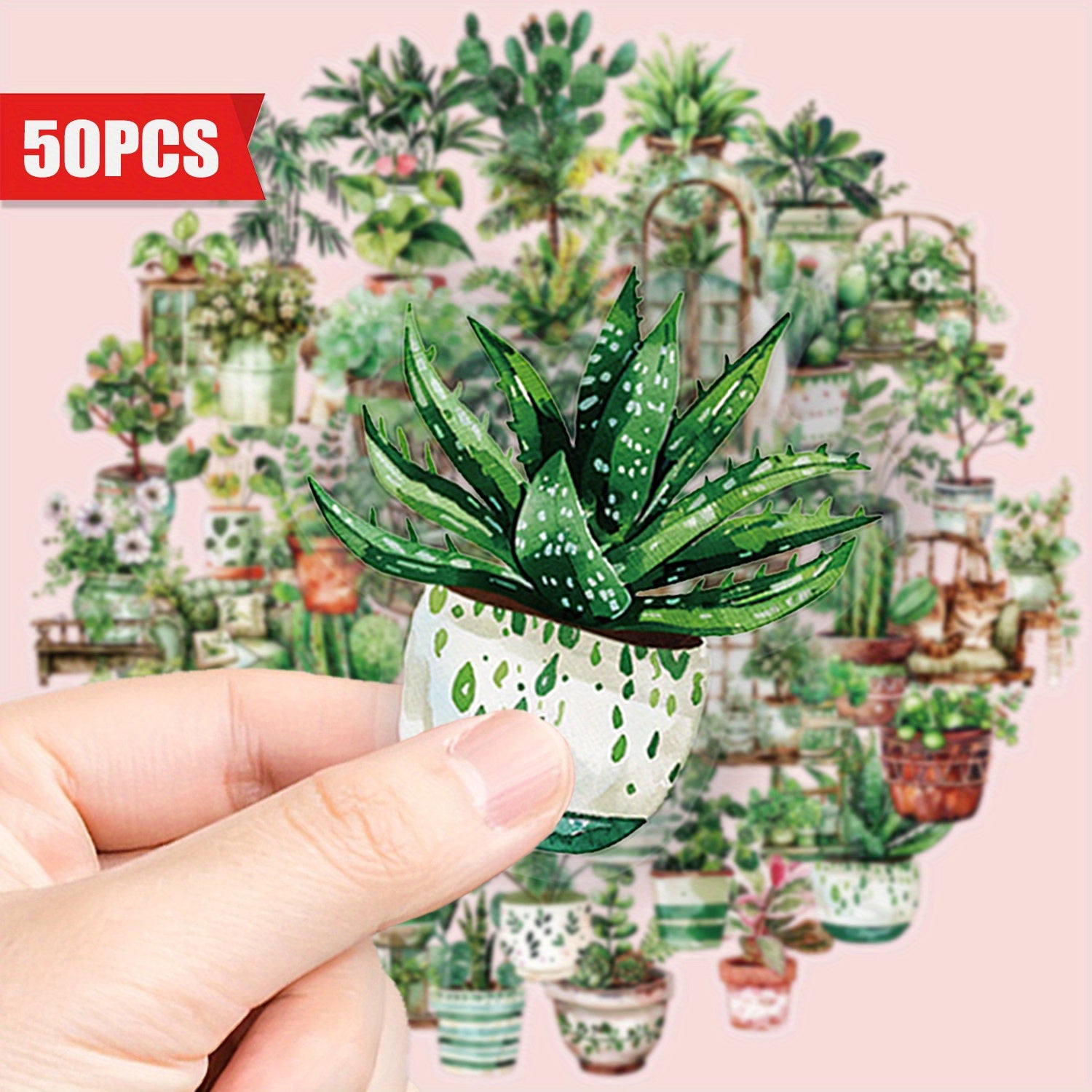 50pcs Plant Lover'S Delight Vinyl Decal Stickers
