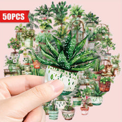 50pcs Plant Lover'S Delight Vinyl Decal Stickers