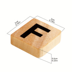 Wooden Alphabet Letter Tiles Set Educational Spelling Toy