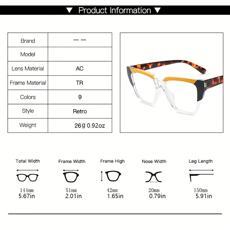 Tortoiseshell Clear Lens Glasses Block Spectacles Frame for Women Men