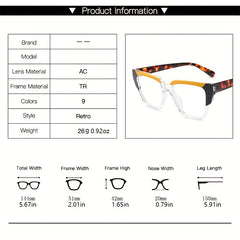 Tortoiseshell Clear Lens Glasses Block Spectacles Frame for Women Men
