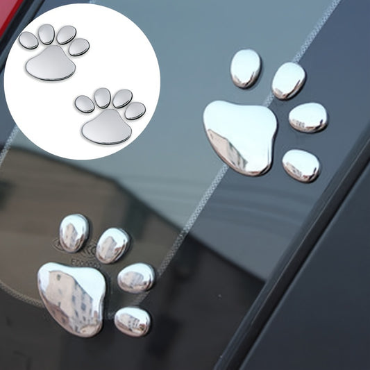 2pcs Car Sticker Paw 3D Animal Footprint Decal PVC Emblem Auto Accessories