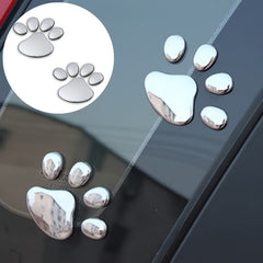 2pcs Car Sticker Paw 3D Animal Footprint Decal PVC Emblem Auto Accessories