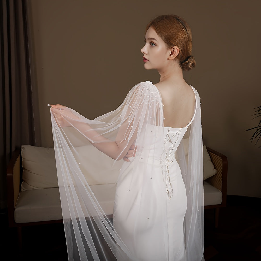 Royal Court Style Bridal Veil with Train Sheer Tulle Wedding Accessory