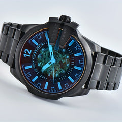 KUERST Steel Strap Mechanical Watch with Glow Pointer