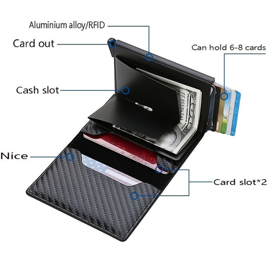 RFID Blocking Automatic Pop Up Credit Card Holder Case