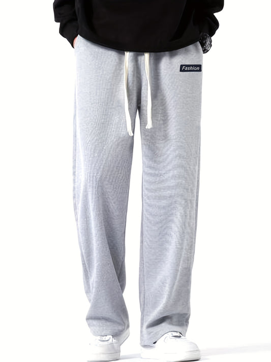 Men's Drawstring Sweatpants Loose Fit Casual Baggy Straight Leg Trousers