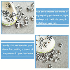 74 Pcs A-Z & 0-9 Shoe Charms For Clogs Sandals DIY Shoe Decoration