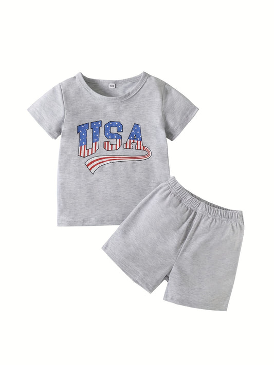 2pcs Baby Boys T-shirt & Shorts Set for Summer