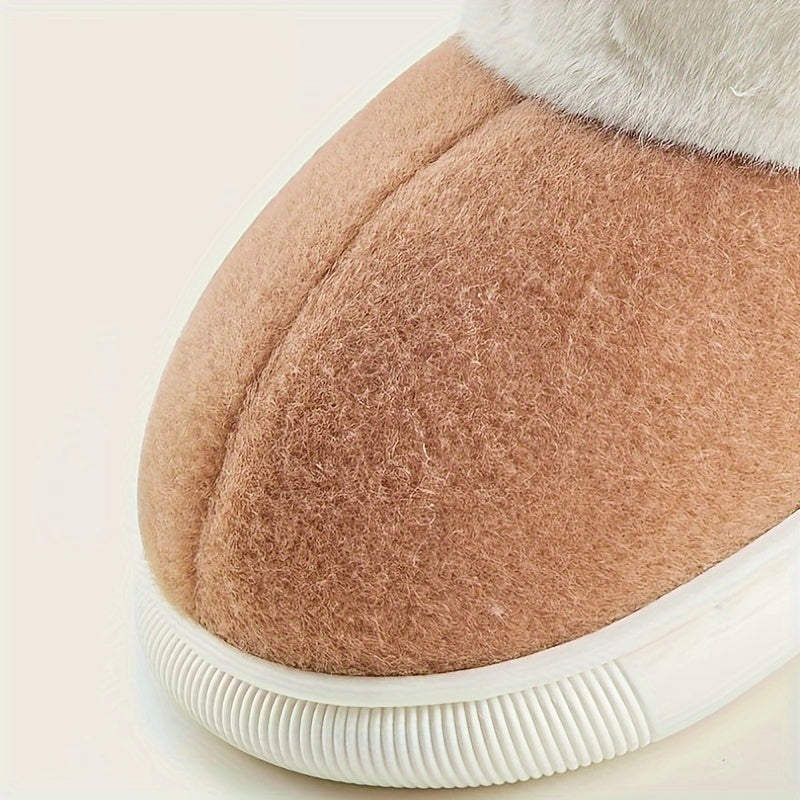 Warm Fleece Girl's Snow Boots Cozy Non slip Ankle Boots Plush Comfy