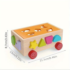 Hibobi 17 Hole Colorful Intelligence Box Cart Toy Building Block Shape Matching