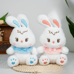 2pcs Rabbit Plush Dolls Soft Polyester Plush Toys with Bow Ties