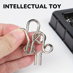 40 Golden Puzzle Rings Brain Teasing Toy Snake Puzzle IQ Test