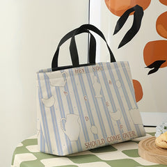 Striped Hip Flask Lunch Bag Waterproof Insulated Bento Bag
