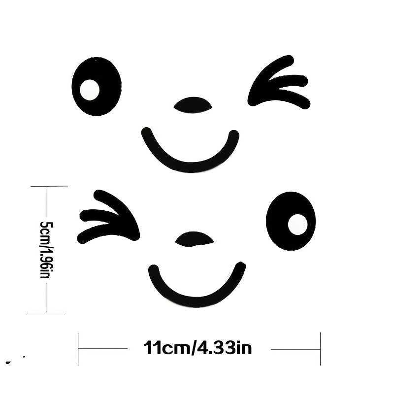 2pcs Cartoon Happy Face Car Stickers Rearview Mirror Decals