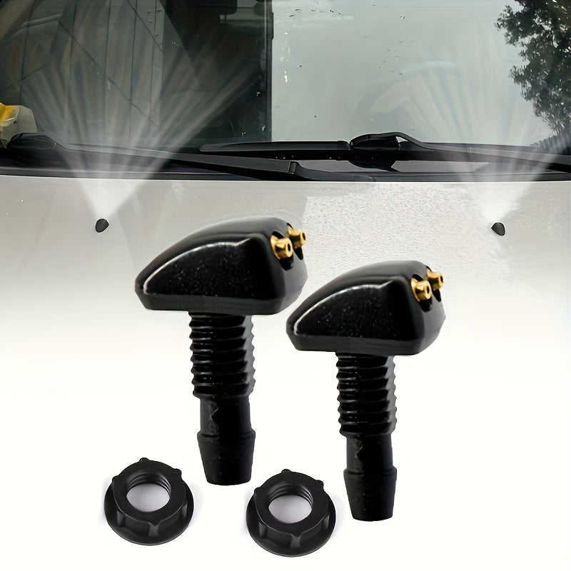 2pcs Car Water Spray Nozzle Front Glass Double Hole Sprayer