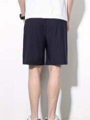 Men s Casual Loose Pocket Elastic Waist Drawstring Shorts