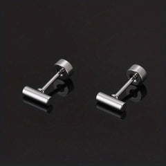 Men's Stainless Steel Stud Earrings Heart Moon Cone Leaf Ear Studs