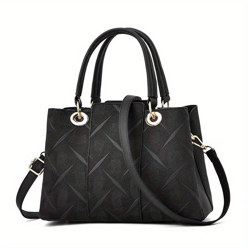 Classic Tote Shoulder Zipper Bag All Match Satchel Bag For Work
