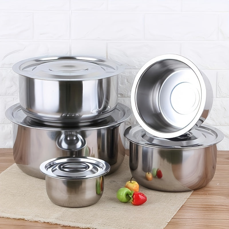 5pcs Stainless Steel Cooking Pots Set With Lids