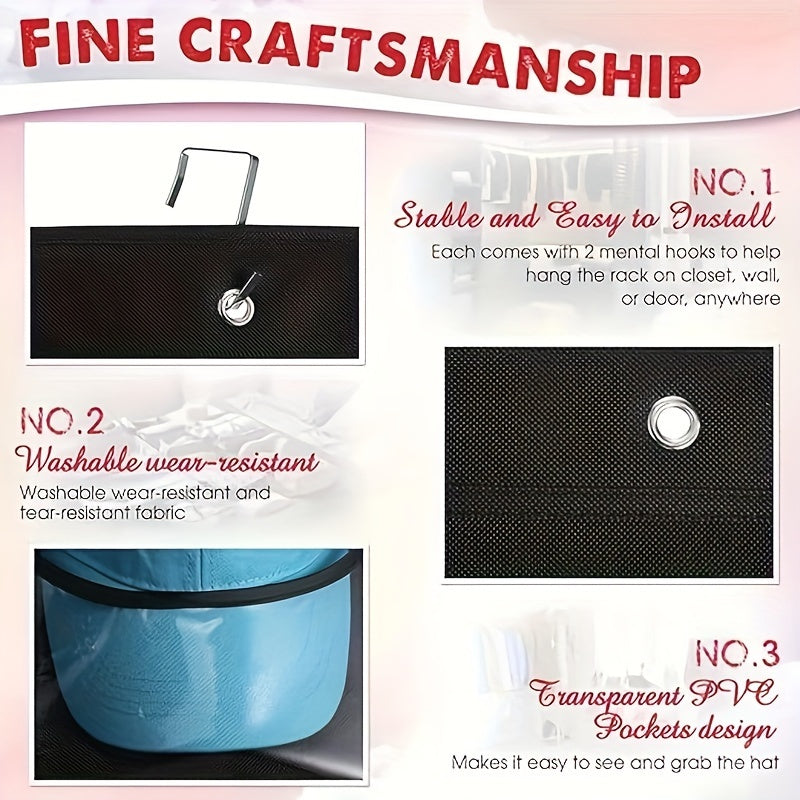 Baseball Hat Rack 24 Pockets Over The Door Organizer