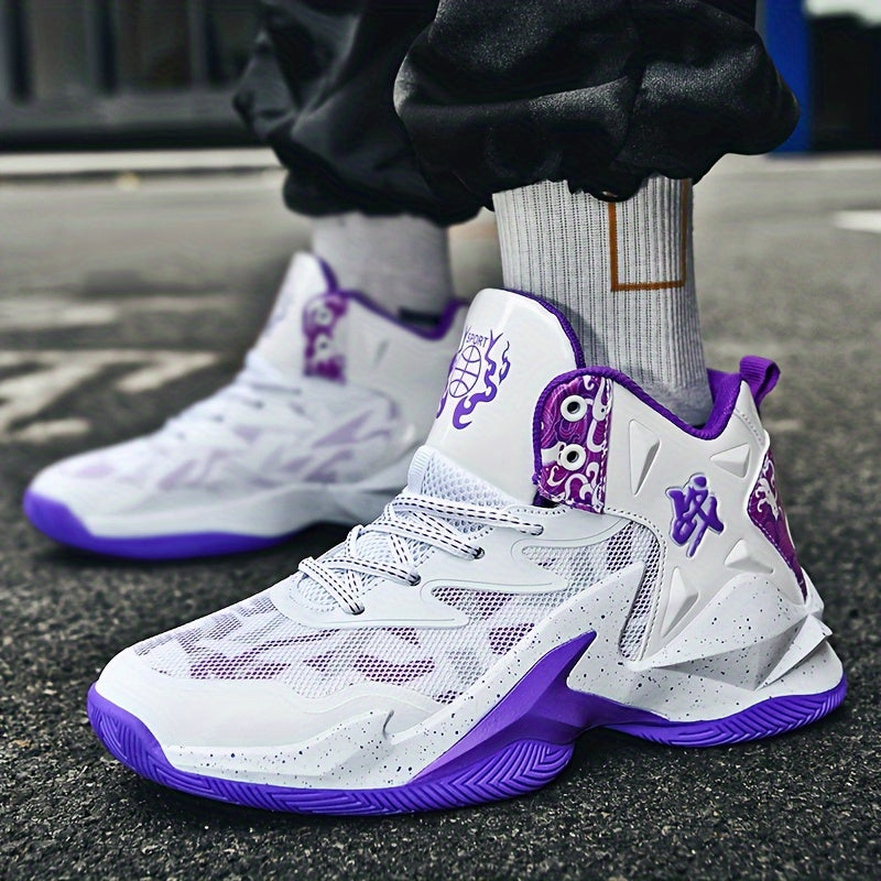 Men's High Top Basketball Shoes Comfy Non Slip Durable Lace Up Sneaker