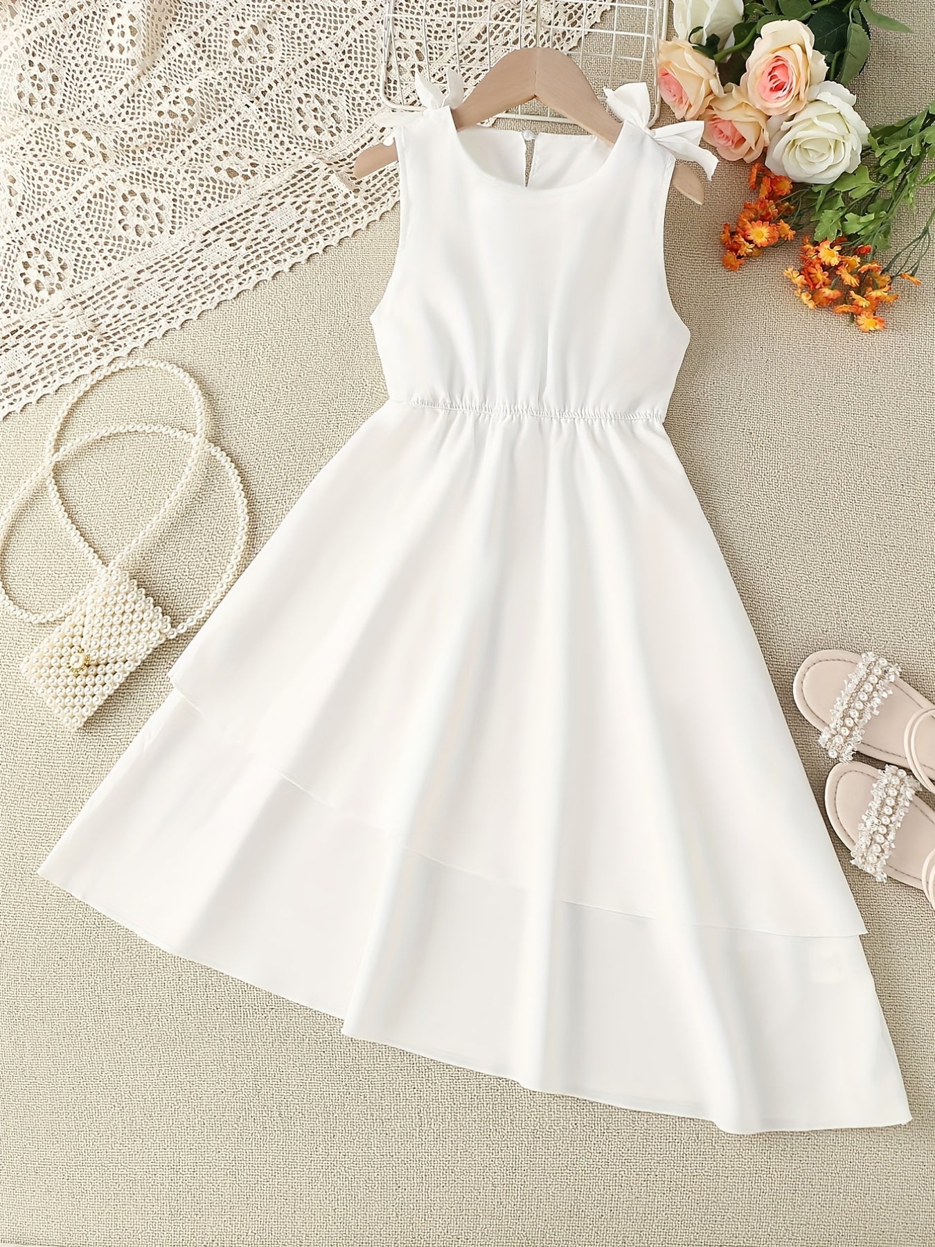 Girl's Sleeveless Tunic Shirt Dress For Party Going Out