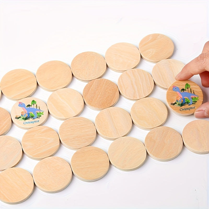 Wooden Dinosaur Memory Matching Game - Fun Toy for Kids