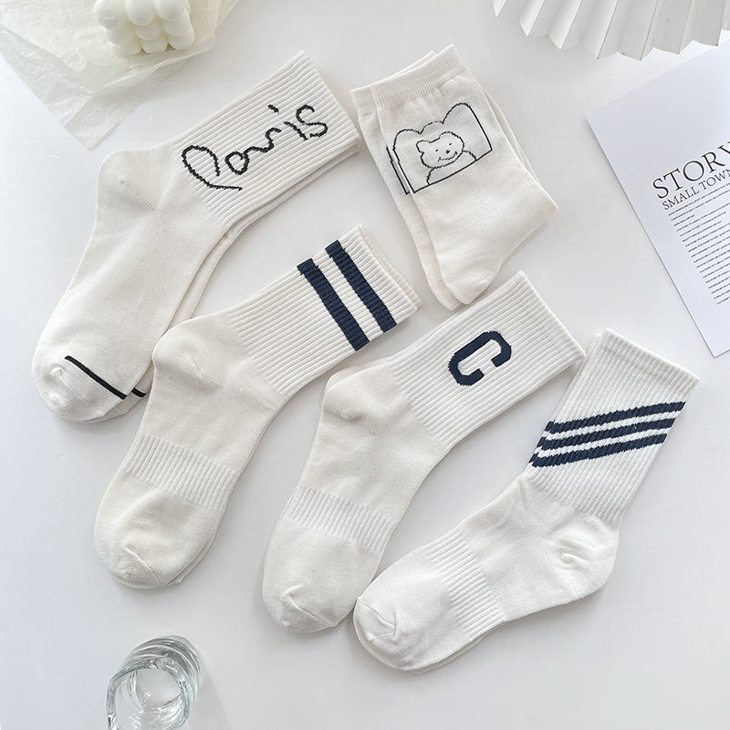 Women's Letter Pattern Crew Socks