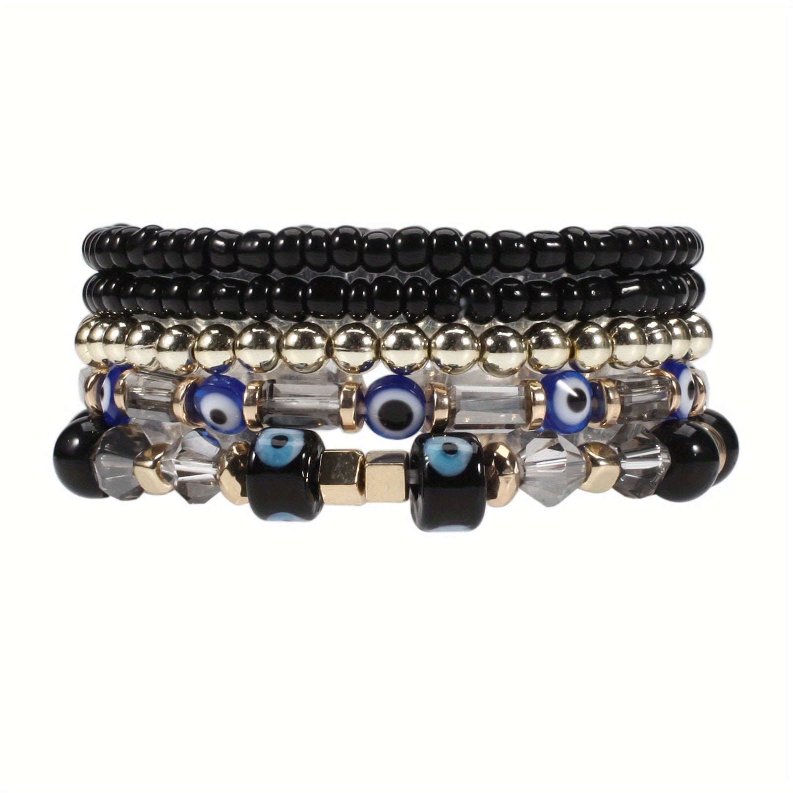 Boho Beaded Bracelet Set Stackable Hand Jewelry Women