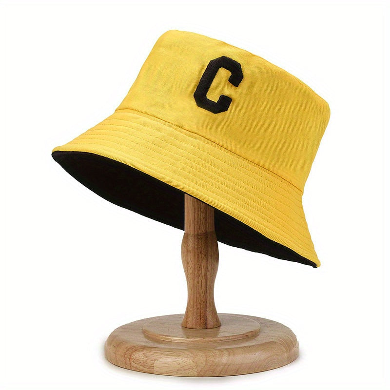 Double Sided Bucket Hat For Men And Women Solid Light Board Sun Hat Couple