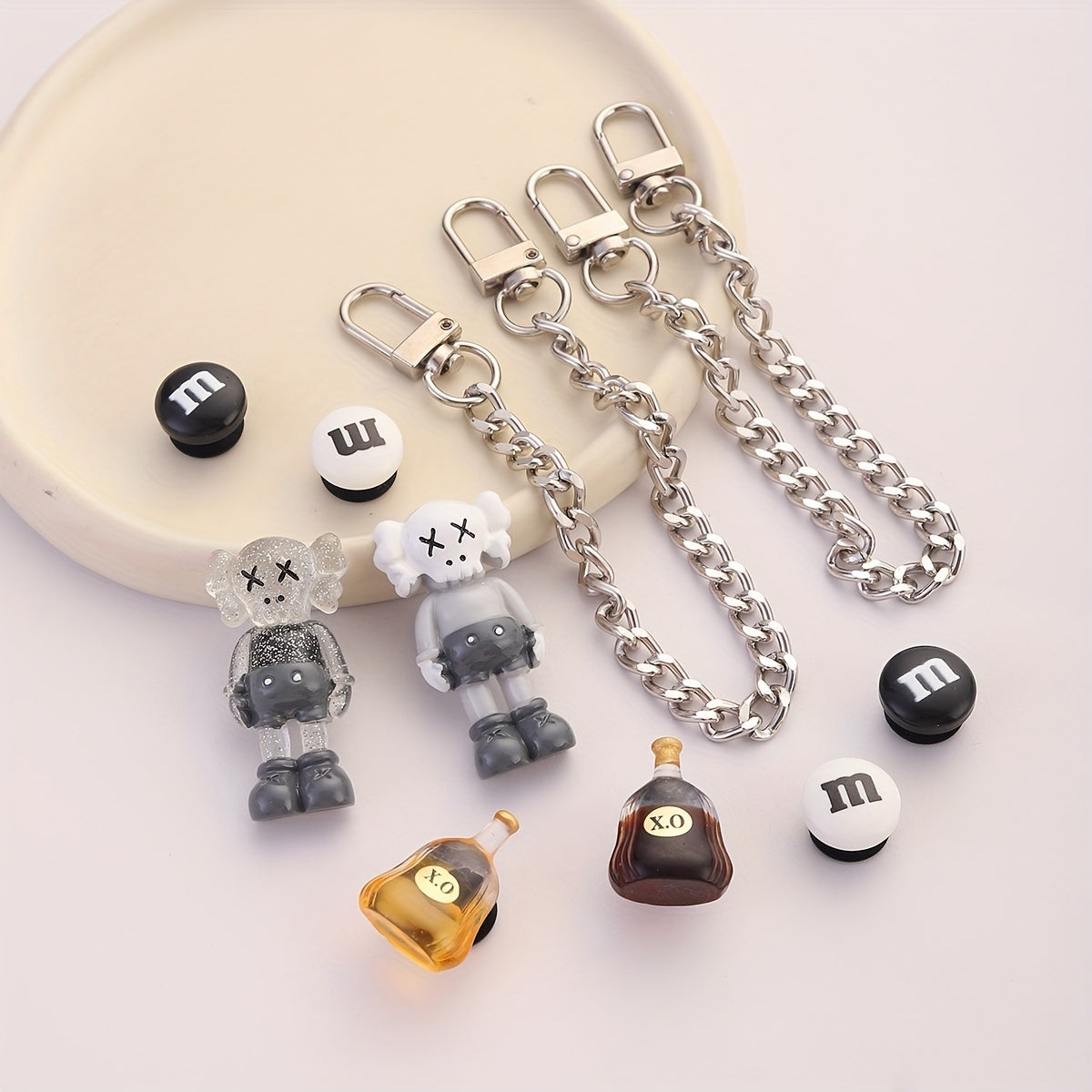 10pcs Mini Drink Bottle Shoe Charm Chain Clogs Buckle Sandal Slipper