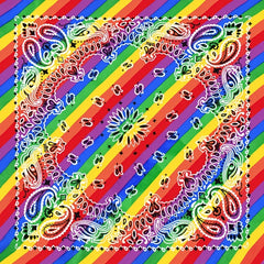 Pride Month Rainbow Stripe Headband Hippie Style Handkerchief