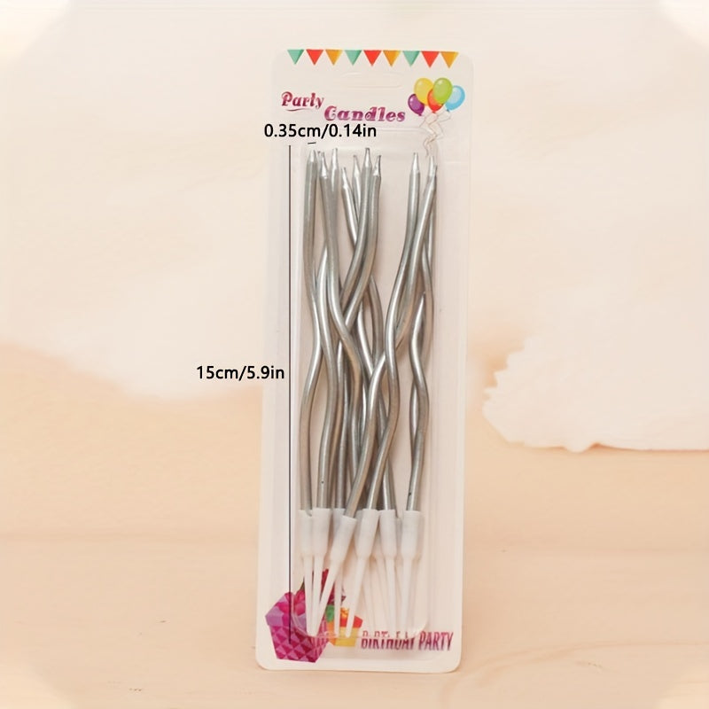 Colorful Bday Candles 12ct Party Golden Pencil Cake Baking