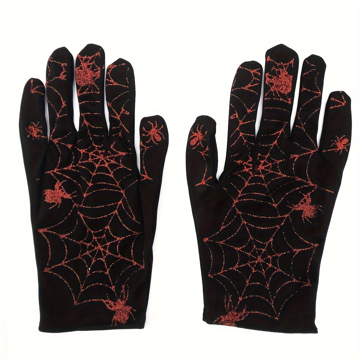 EXCEED Halloween Spider Web Patterned Gloves Unisex Full Finger Party Style Glov