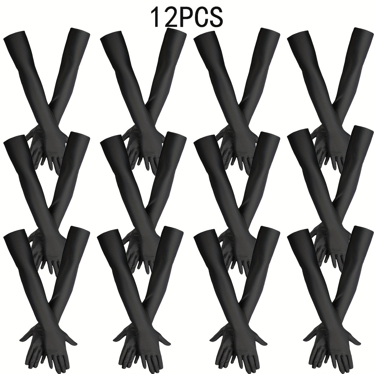 Stretchy Long Gloves for Women Elbow Length Costume