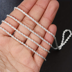 Silver Twist Rope Chain Necklace Women's DIY Necklace
