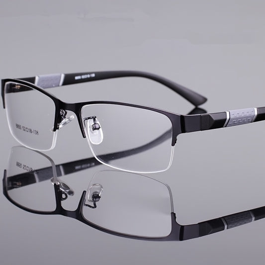 Semi Rimless Reading Glasses Men's Business Eyeglasses