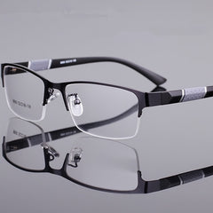 Semi Rimless Reading Glasses Men's Business Eyeglasses
