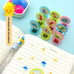 15pcs Kids Animal Dinosaur Seal Stamp Creative Toy Random