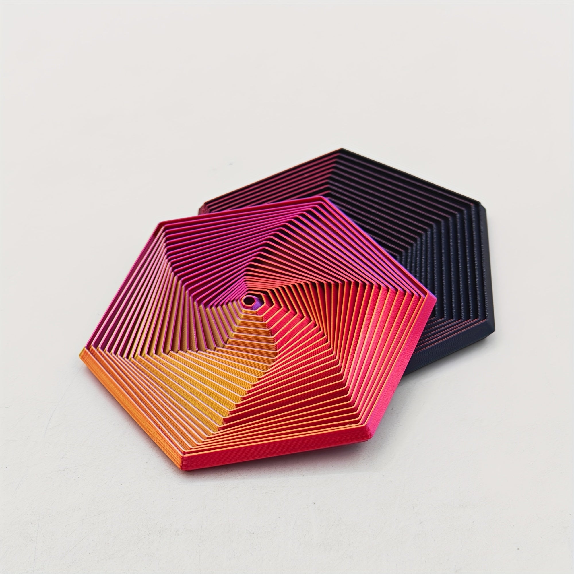 3D Printed Hexagonal Model Glowing at Night