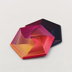 3D Printed Hexagonal Model Glowing at Night