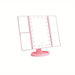 LED Lighted Makeup Mirror Touch Sensor Dimming Travel Vanity Mirror