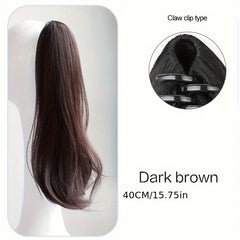 Clip Ponytail Hair Extensions 40-64 Cm Straight Claw Hair Extension