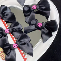 2 Pcs Skull Bow Hair Clip for Girls Women