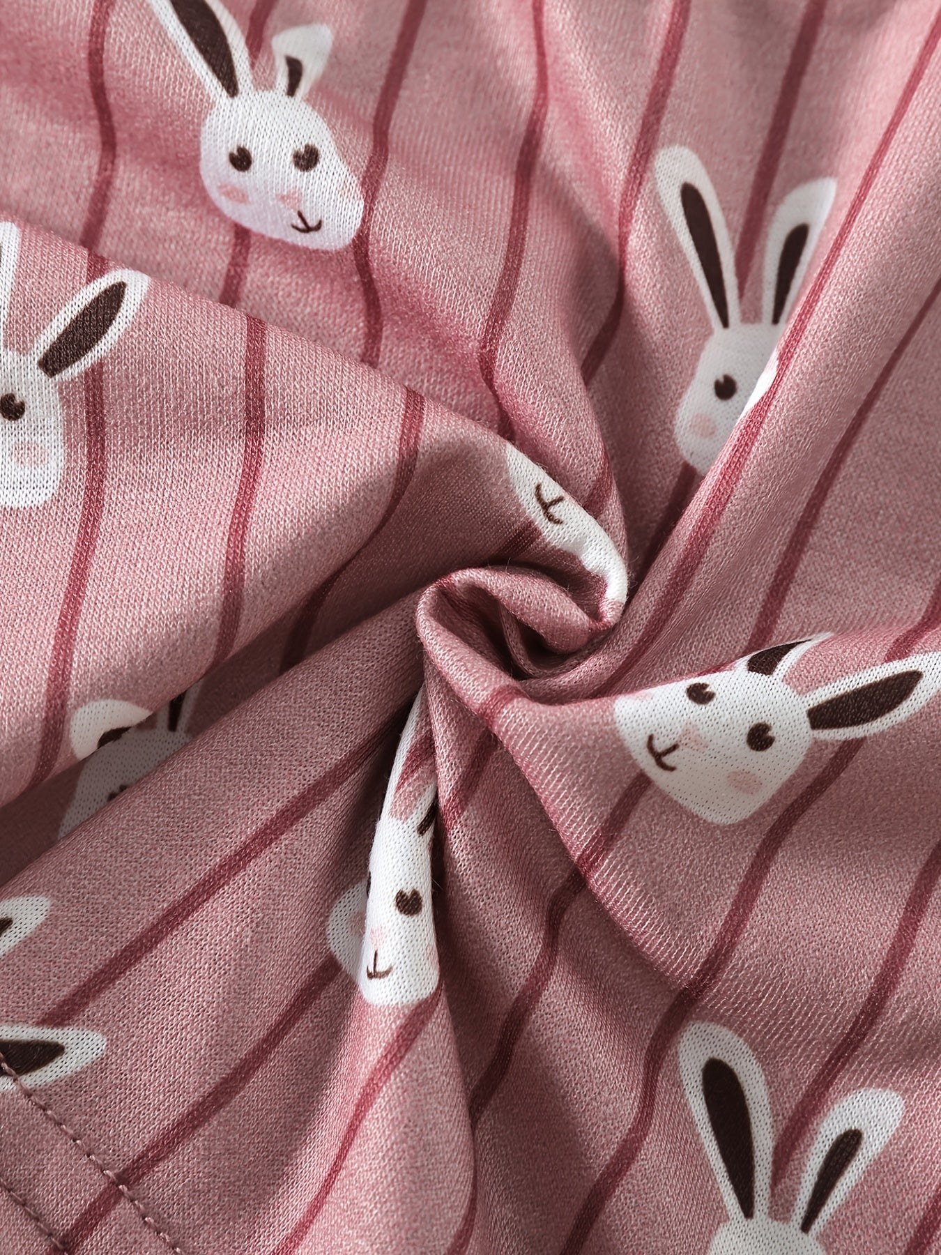 Girls Rabbit Print Pajama Set Cami Top and Shorts