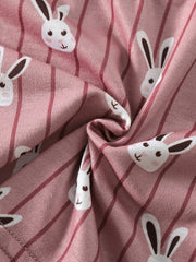 Girls Rabbit Print Pajama Set Cami Top and Shorts